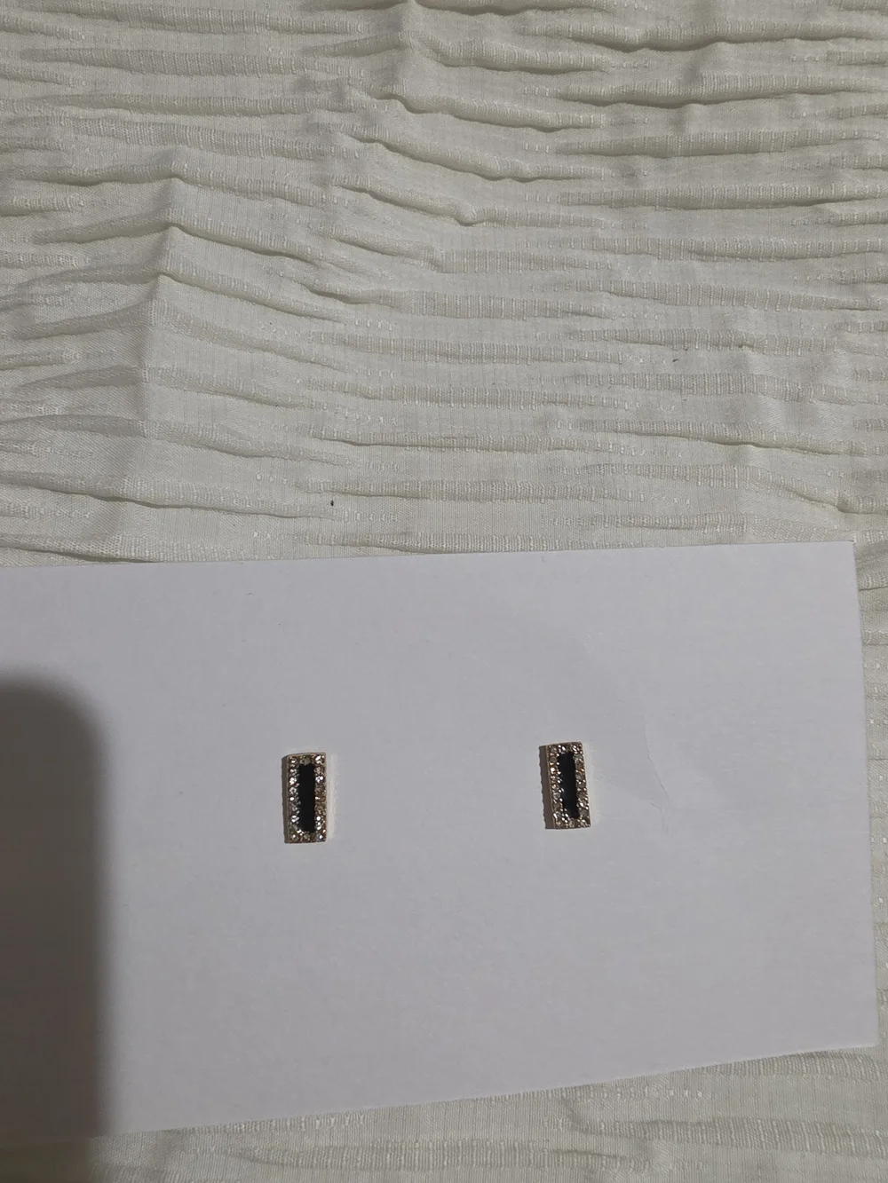 Kate Spade Black Crystal Rectangle Stud Earrings  Like New